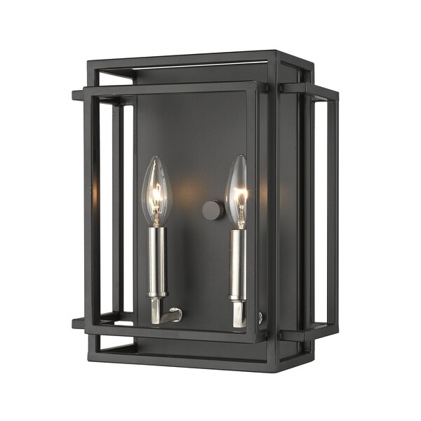Z-Lite Titania 2 Light Wall Sconce, Black 454-2S-BK-BN - main